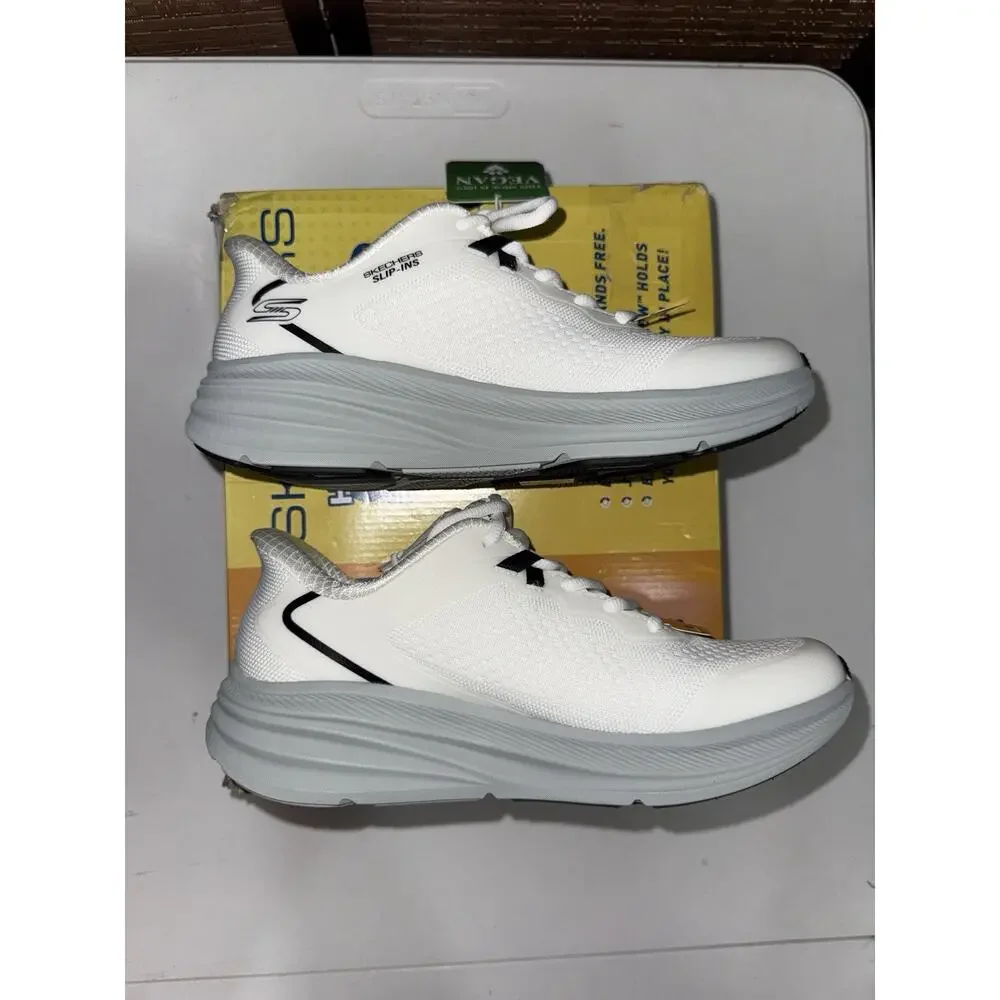 Skechers Hands Free Slip-Ins BOBS Sport Squad Too Essential Women 8 White NEW